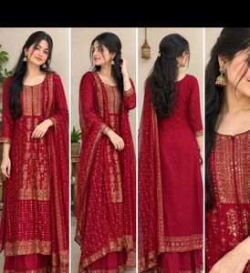 Elegant Rose Pink Kurta Set with Gold Print