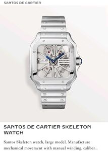 Cartier Santos Skeleton Watch - For Her