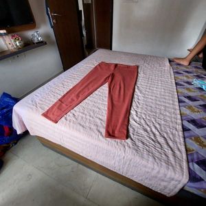 Terracotta Colored Slim Fit Pants