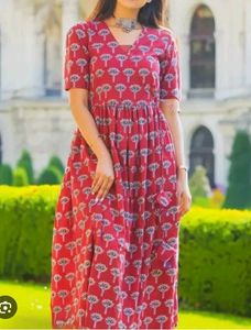 Red Floral Printed Dress