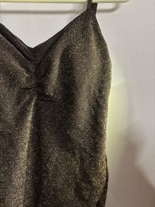 Shimmering Gold Spaghetti Bodycon Dress