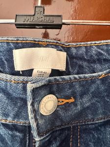 Wide Leg Blue Denim Jeans