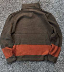 Men's Brown &amp; Orange Striped Sweater