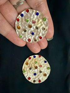 Silver Multi Color  Earrings