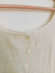 Cream Button-Up Knit Cardigan
