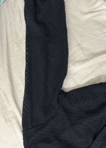 Chic Black Textured Wrap Top