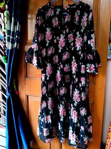 Elegant Black Floral Print Kurta