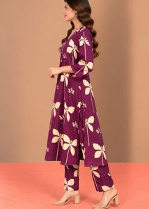 Designer Floral Kurta with Pants Set