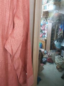 Orange Textured Kurta