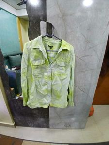 Lime Green Tie-Dye Button-Up