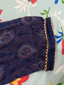 Printed Navy Blue Kurta
