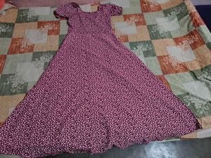 Floral Print Maxi Dress 30-32- tk ko
