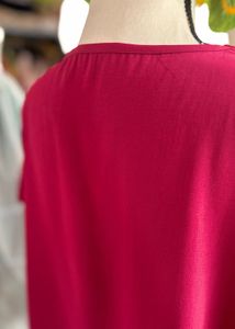 Red Embroidered Short Sleeve Dress