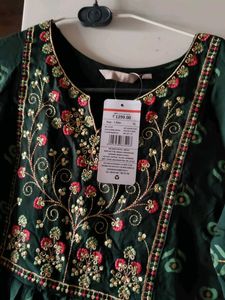 New Embroidered Green unused kurti