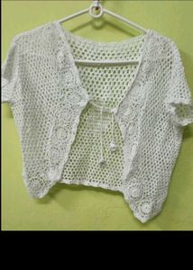 Boho Crochet Knit Cropped Cardigan