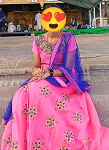 Beautiful Pink Ethnic Gown with Dupatta