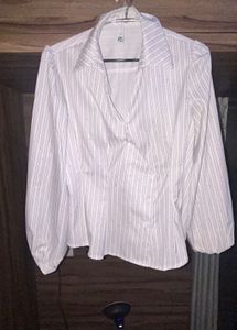 Classic Striped Button-Up Blouse