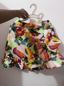 Berrylush Floral Wrap Mini Skirt