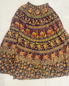 Traditional Boho Maxi Skirt (Navy Blue)