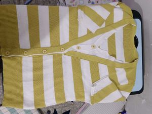 Striped Button-Up Cardigan