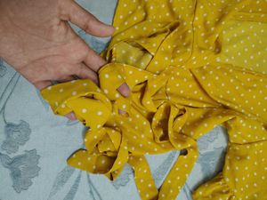 Yellow Polka Dot Vintage Wrap Top