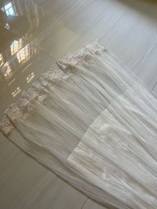 Elegant White Tulle Skirt with Lace Trim