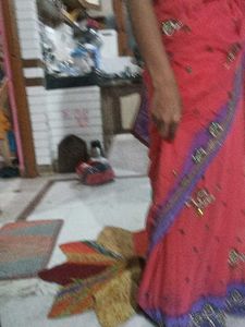 pink and purple shade Saree