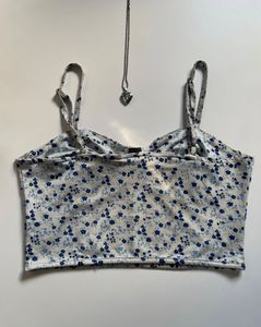Floral Print Cropped Bustier Top