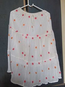 Boho Embroidered Tiered Skirt