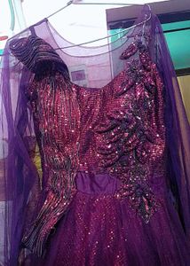 Elegant Purple Embellished Gown