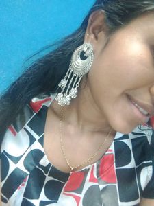 Long Hanging Jhumka + Small Earring