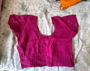 Beautiful Magenta Saree with Embellishments