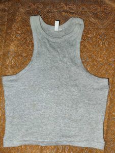 grey ribbed crop top