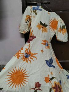 Boho Sun &amp; Nature Print Midi Dress