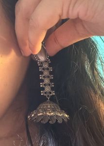 Ethnic Silver Jhumka Earrings