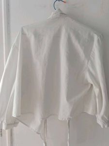 White Collared Oversized Top