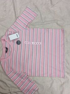 Pink Striped Long Sleeve Top