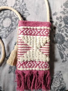 Boho Woven Tassel Sling Bag