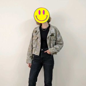 Camo Cropped Utility Jacket