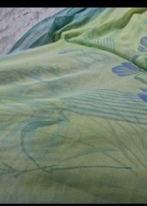 Beautiful Green Saree with Floral Print