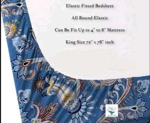 Elastic Fitted Double Bed Sheet