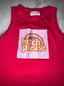 2 Tops Red "Bitch Please" Rainbow Tank Top