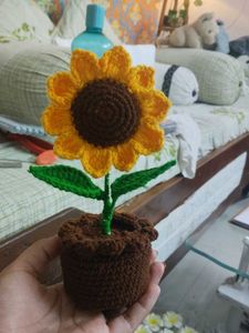 Handmade Crochet Sunflower Plant