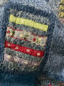 Pintresty 🌸Blue Patchwork Knit Cardigan