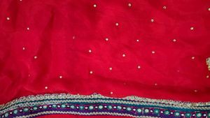 Red Embellished Saree
