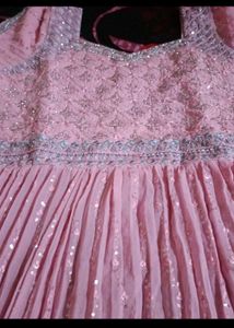 Beautiful Pink Sequined Anarkali Kurta Set