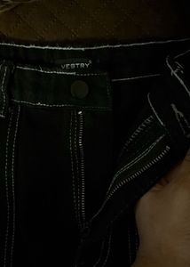 Black Cargo Denim with contrast white stitching ⛓️