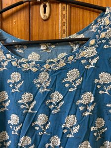 Blue Floral Print Kurta