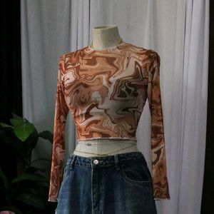 Price Fixed Swirl Print Long Sleeve Top