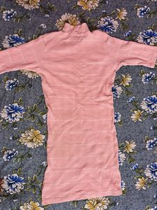 Pink Ribbed Bodycon Dress